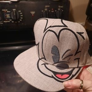 Mickey Mouse Gray and White Baseball Cap